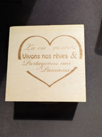 Boîtes à bijoux en bois vintage avec couvercles à charnières