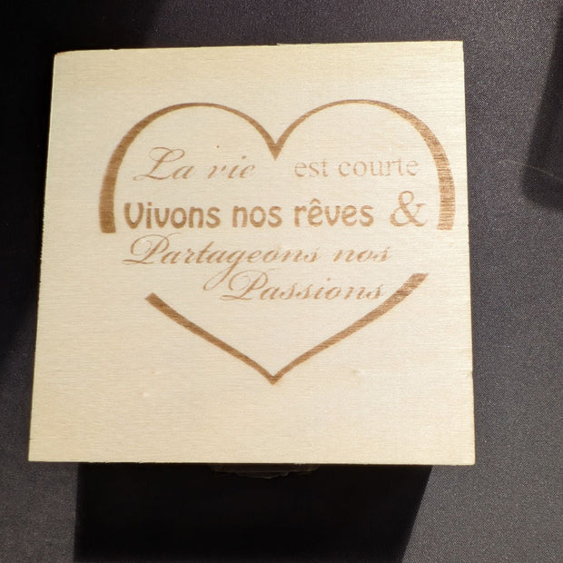 Boîtes à bijoux en bois vintage avec couvercles à charnières
