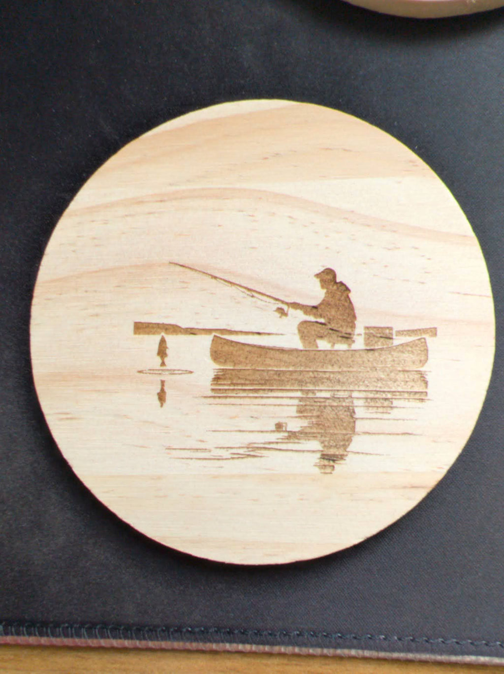 dessous de verre en bois brut, ronds