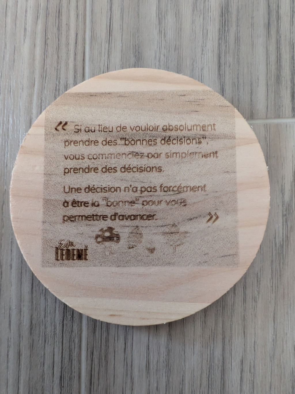 dessous de verre en bois brut, ronds