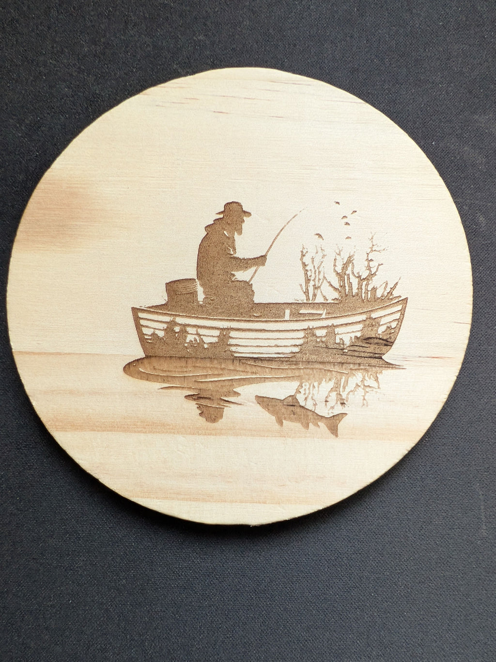 dessous de verre en bois brut, ronds