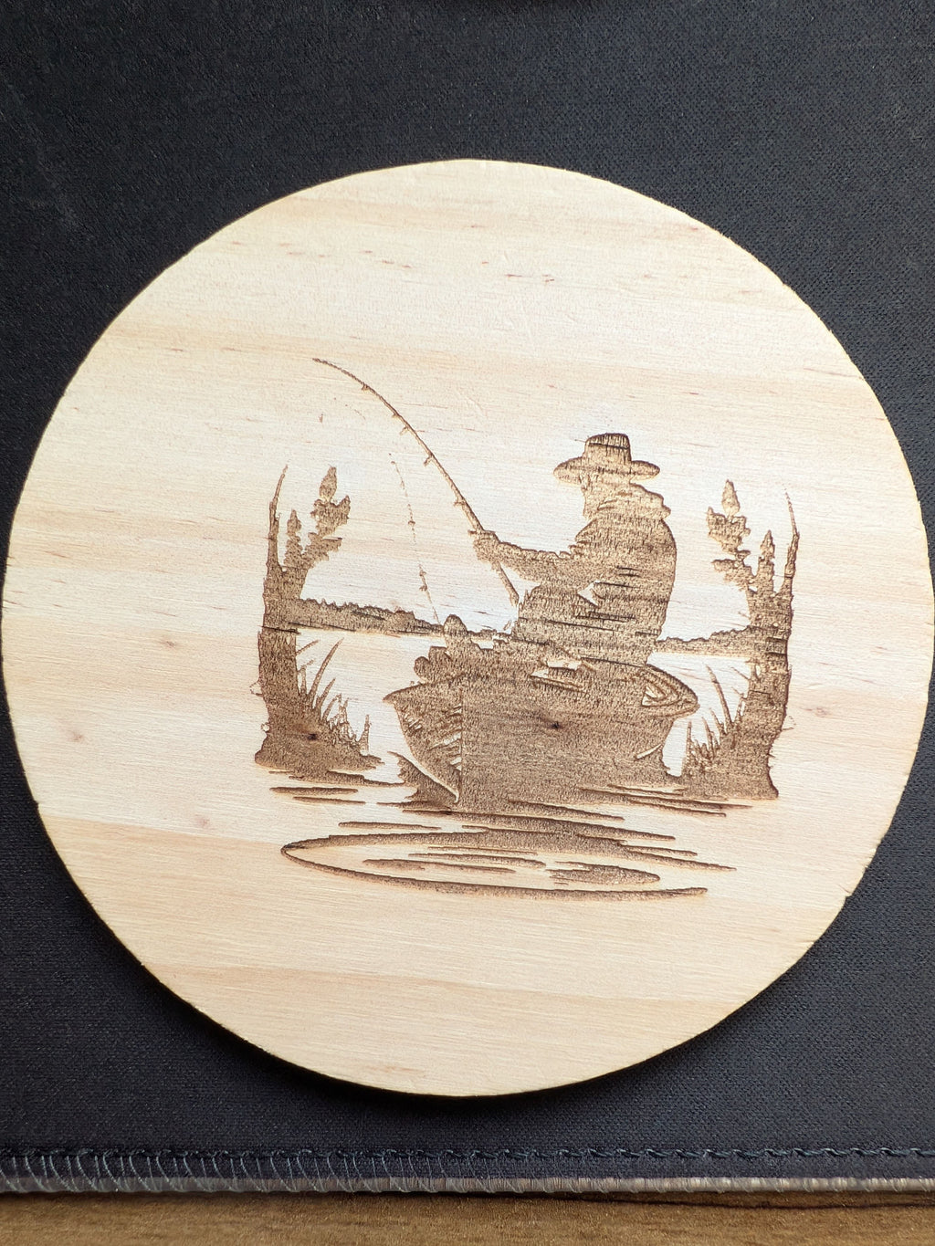 dessous de verre en bois brut, ronds