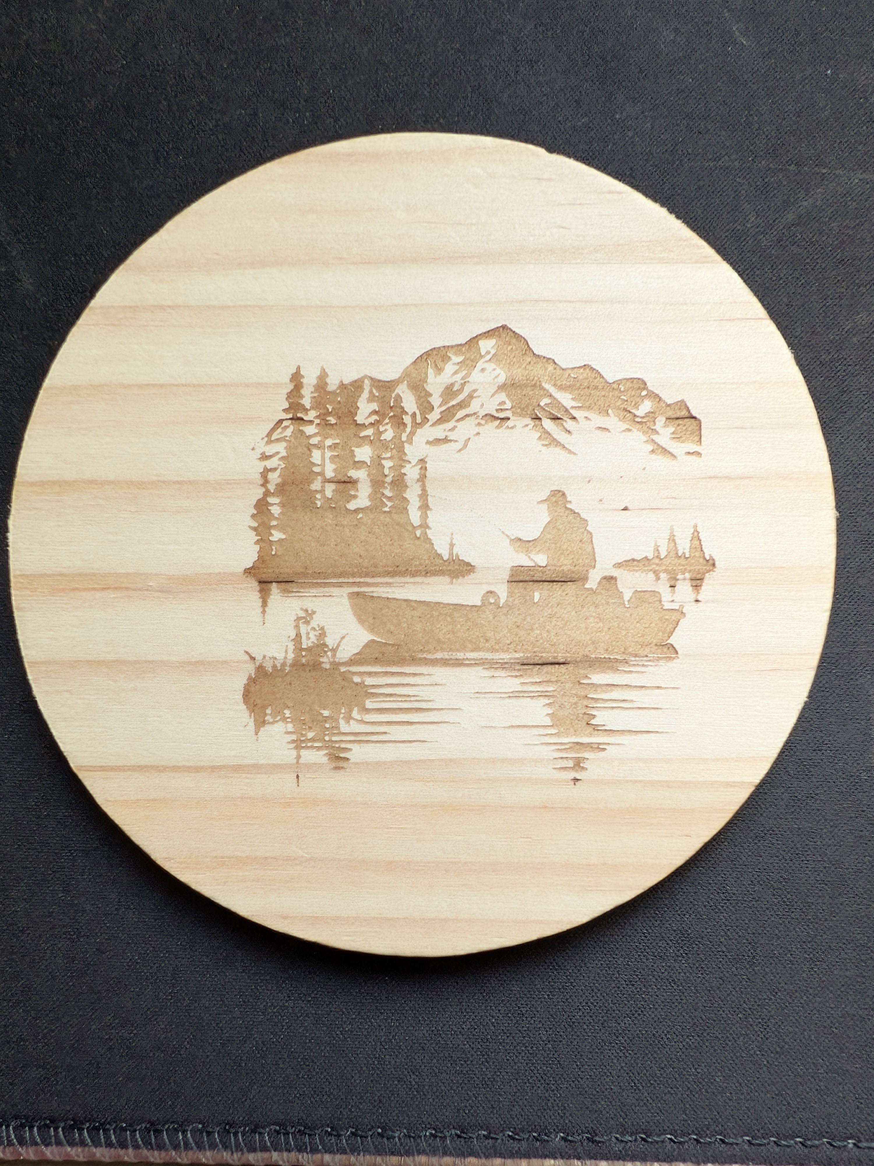 dessous de verre en bois brut, ronds