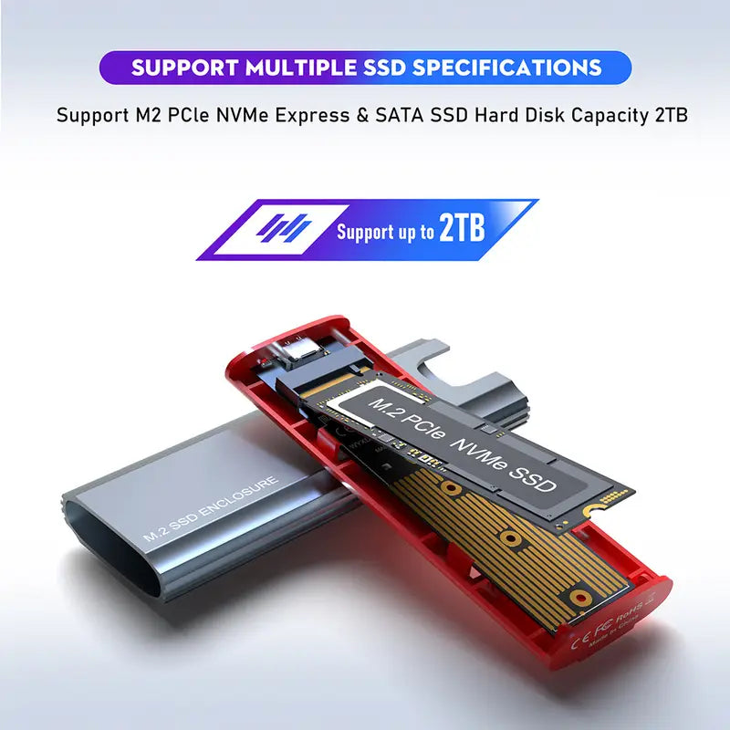 Boîtier de disque SSD USB 118.11 pouces, station d'accueil de disque dur NVME