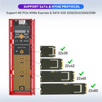 Boîtier de disque SSD USB 118.11 pouces, station d'accueil de disque dur NVME