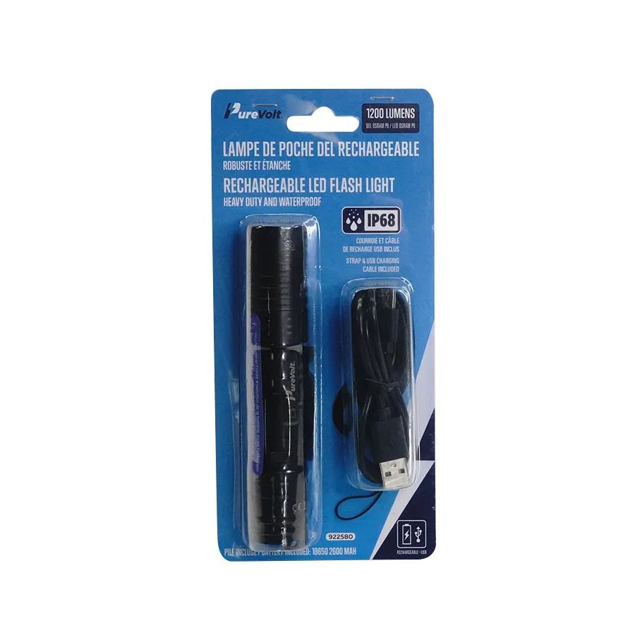 Lampe de poche DEL ultra puissante rechargeable
