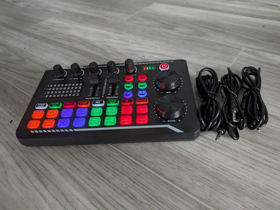 F998 Portable Audio Mixer avec écran de 7,5 pouces - Idéal pour la diffusion