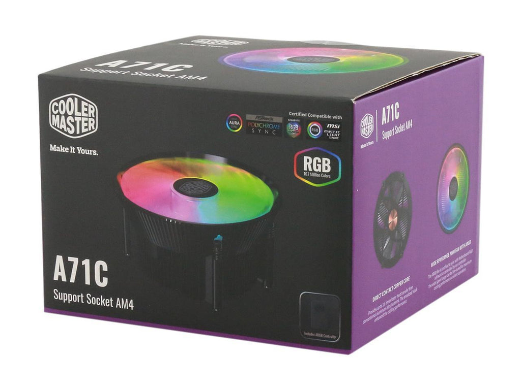 Refroidisseur d’AIR PRINCIPAL A71C ARGB CPU pour AMD Ryzen