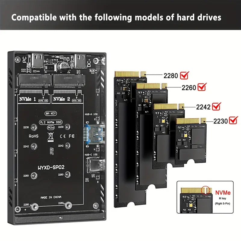 Une station de dockage pour disque dur à double emplacement compatible