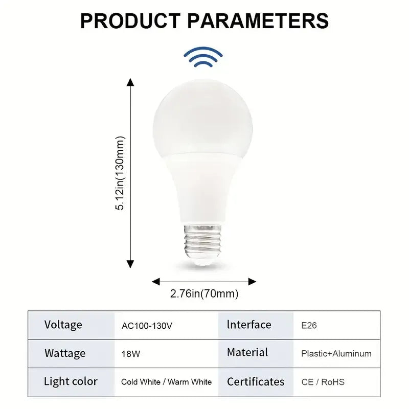 Ampoule De Capteur De Mouvement À LED 18W Lampe