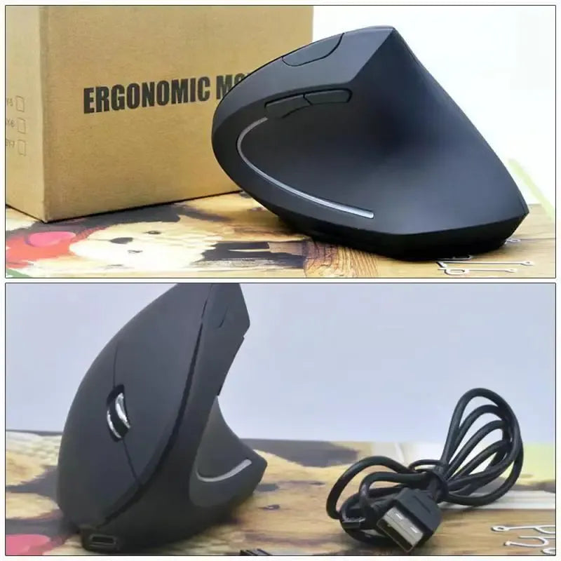 Souris de jeu optique ergonomique sans fil rechargeable 2,4 GHz