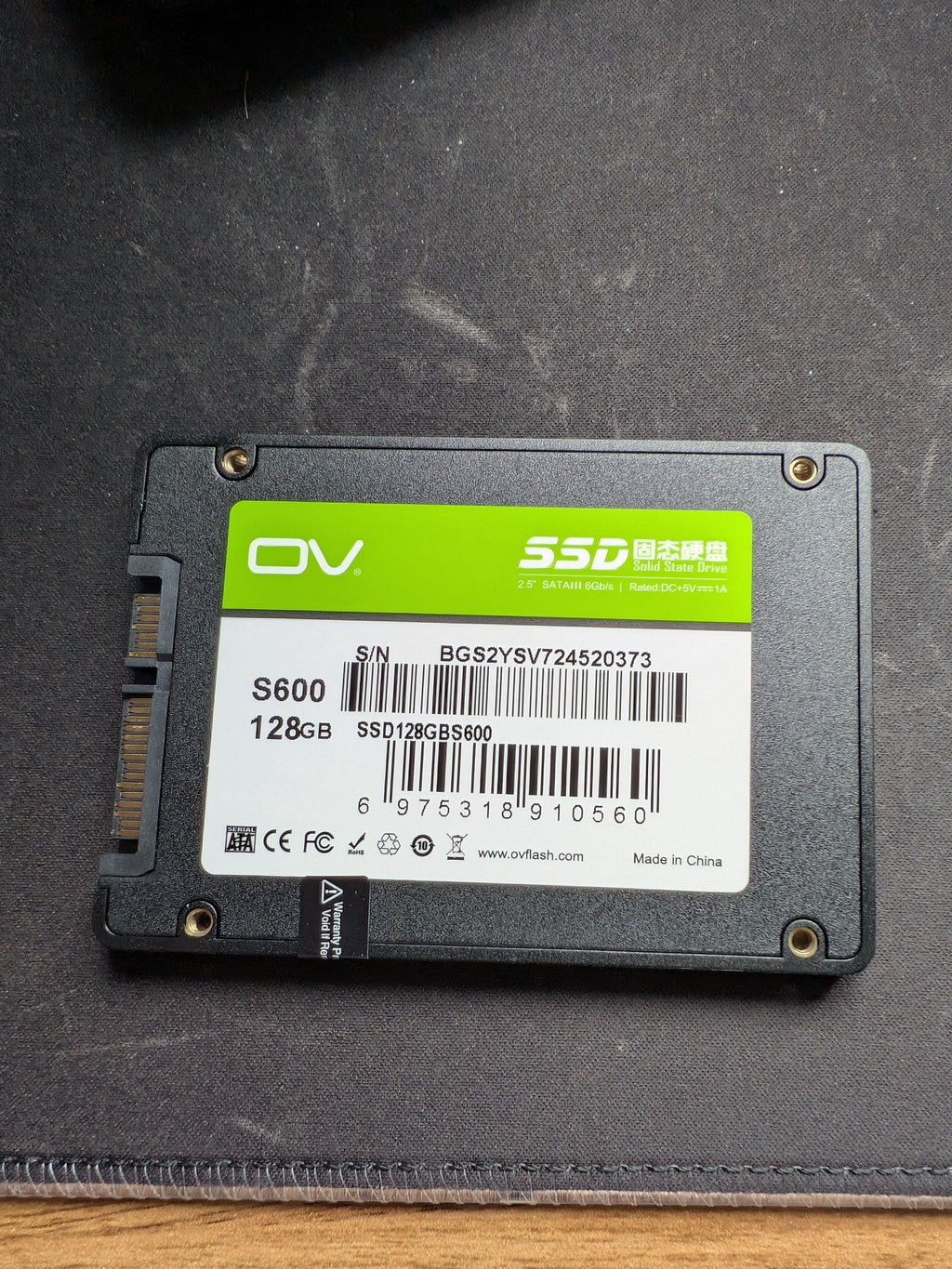 SSD OV Sata 3 - 128GB, Haute Vitesse 550 MB/s en Lecture & 500 MB/s en Écriture