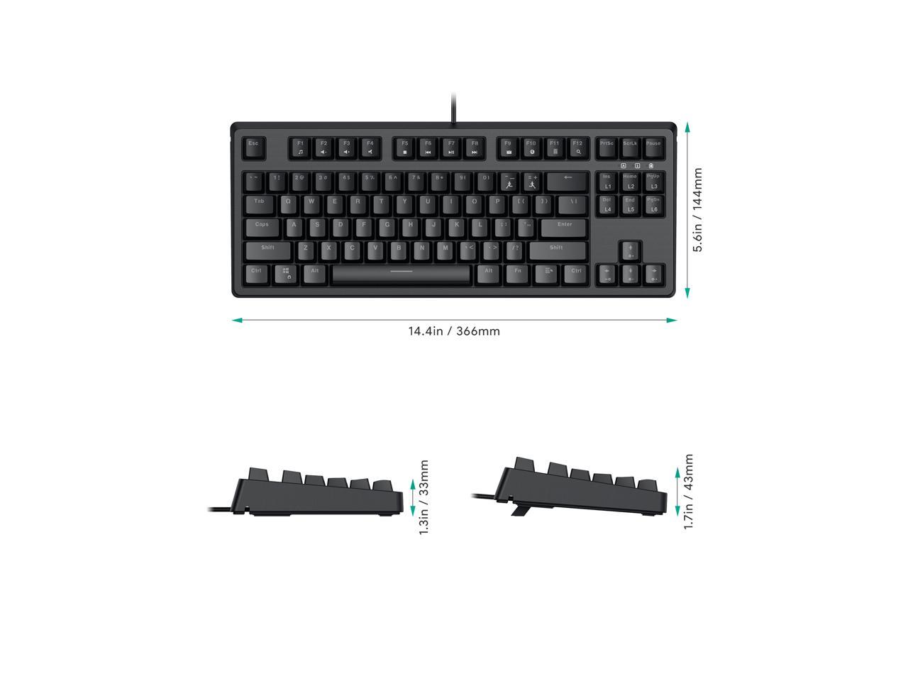 Clavier de jeu mécanique AUKEY TKL avec interrupteurs RVB et Rouge