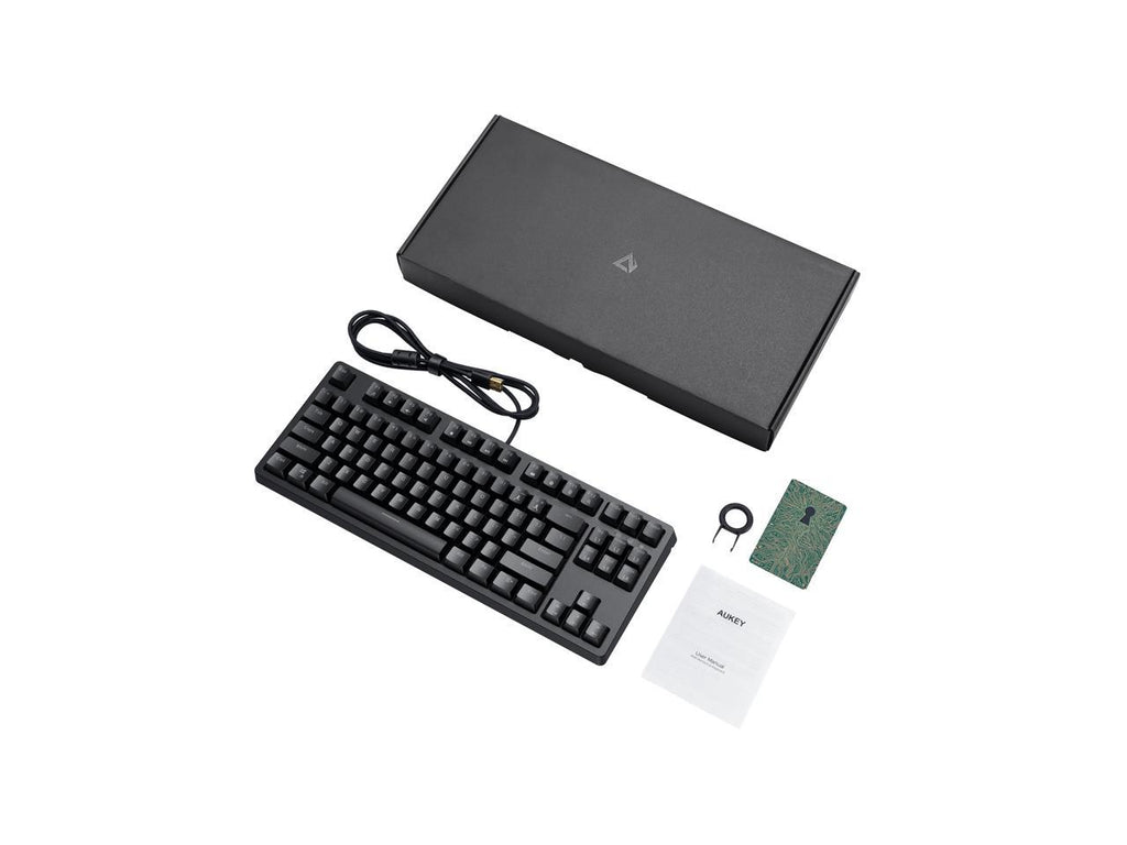 Clavier de jeu mécanique AUKEY TKL avec interrupteurs RVB et Rouge