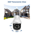 Caméra extérieure sans fil AOSU C9L 4MP / Avec panneau solaire, lumière et alarme sonore / Couverture à 360 degrés / Suivi automatique des personnes et audio bidirectionnel / Compatible avec Alexa