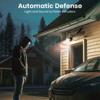 Caméra extérieure sans fil AOSU C9L 4MP / Avec panneau solaire, lumière et alarme sonore / Couverture à 360 degrés / Suivi automatique des personnes et audio bidirectionnel / Compatible avec Alexa