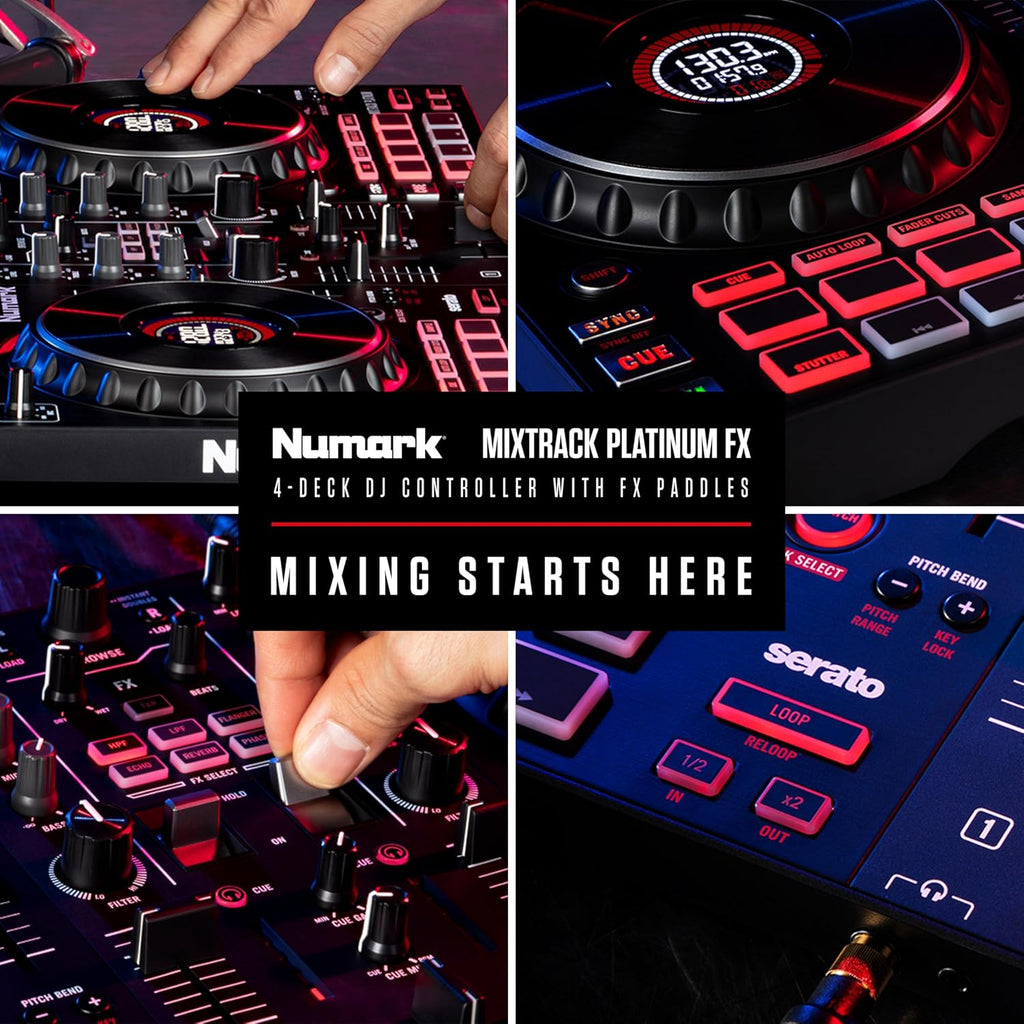 Numark Mixtrack Platinum FX – Contrôleur DJ pour Serato DJ avec contrôle 4 platine