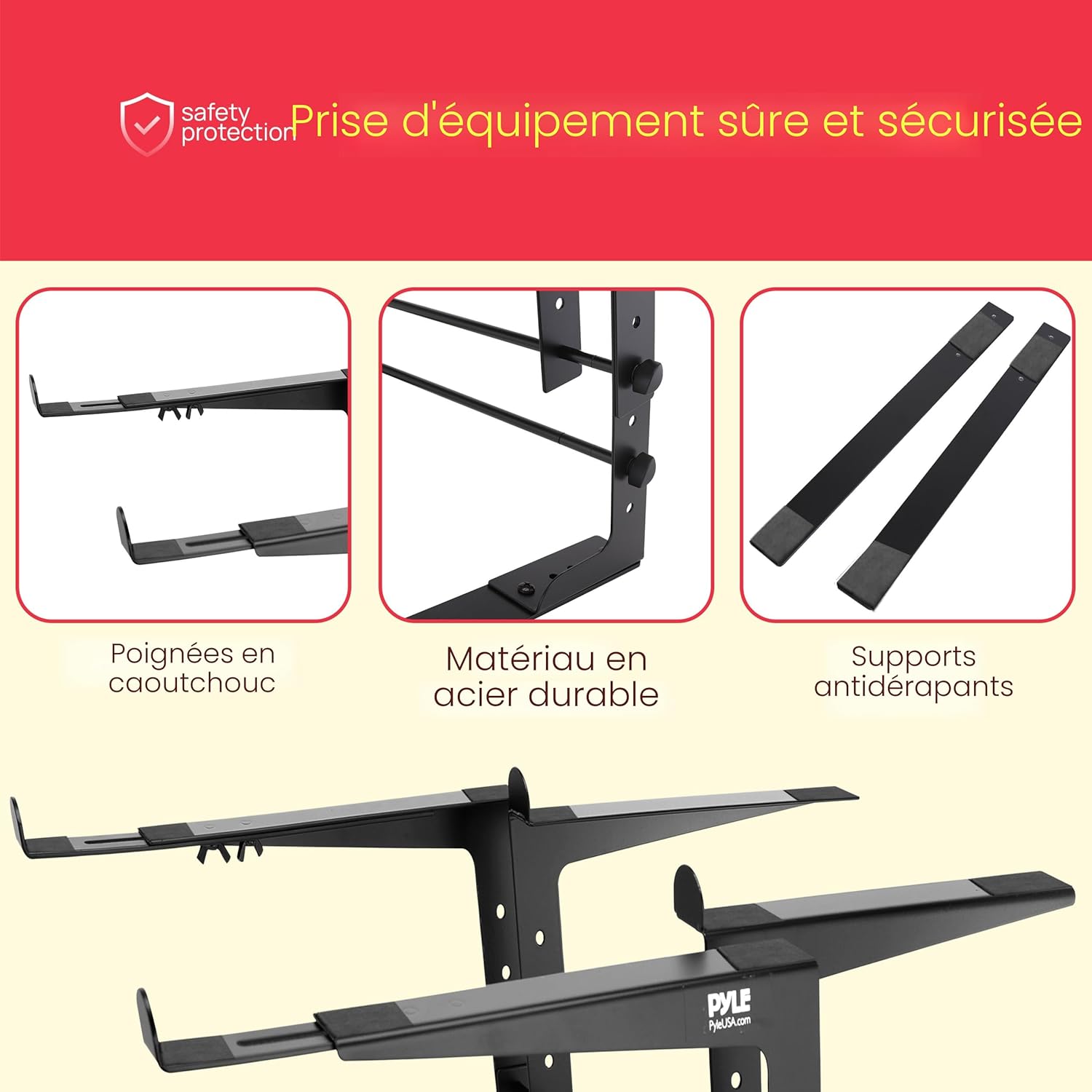 PYLE Double support pour ordinateur portable – Support d'ordinateur portable