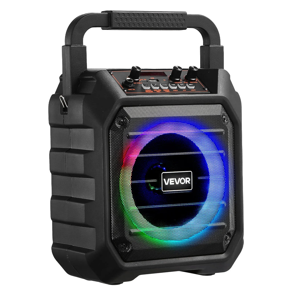 Machine de karaoké pour adultes, 20 W, enceinte Bluetooth portable de 6,5 pouces avec 2 microphones sans fil, lumière LED,