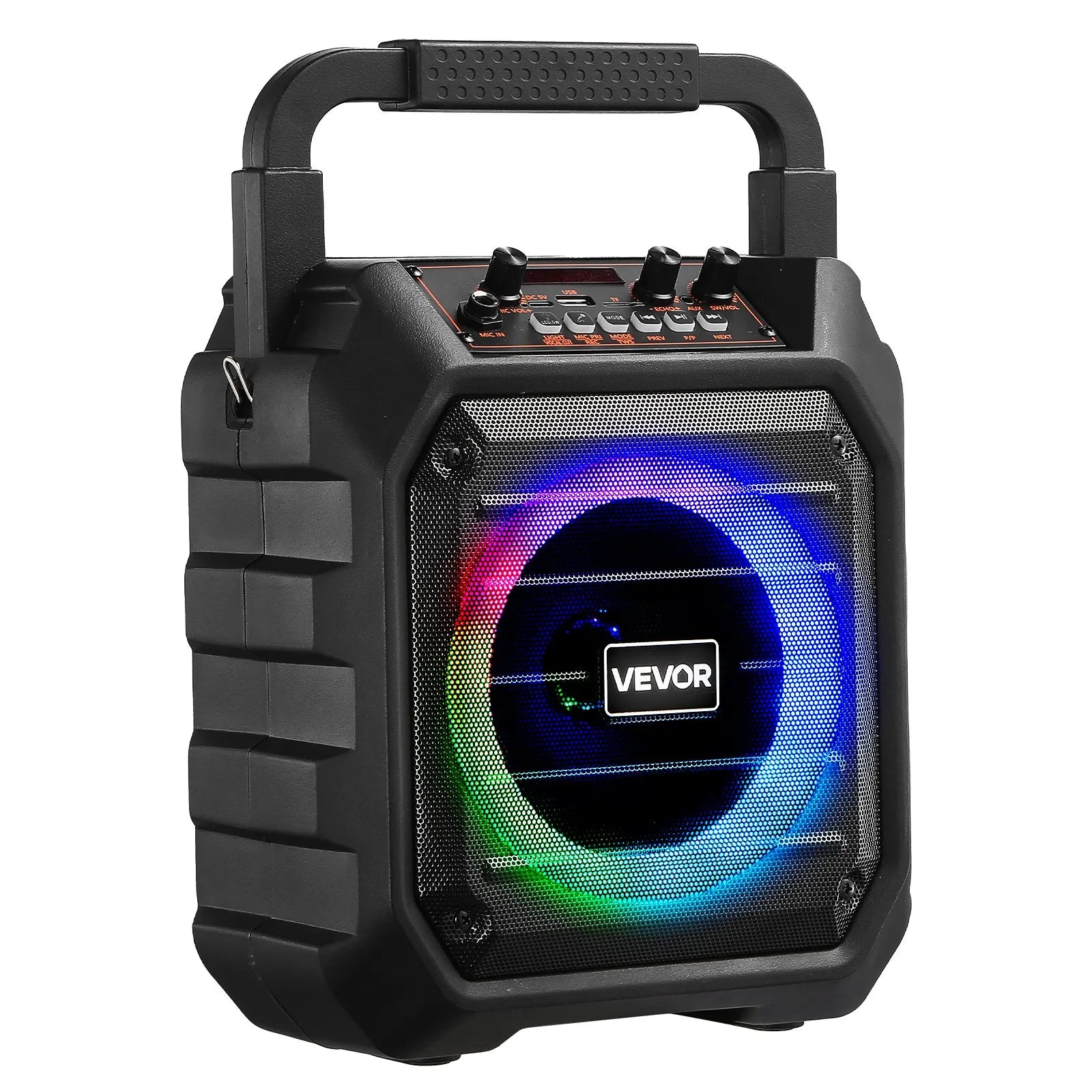 Machine de karaoké pour adultes, 20 W, enceinte Bluetooth portable de 6,5 pouces avec 2 microphones sans fil, lumière LED,