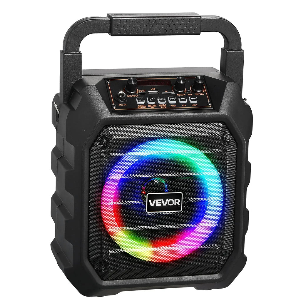 Machine de karaoké pour adultes, 20 W, enceinte Bluetooth portable de 6,5 pouces avec 2 microphones sans fil, lumière LED,
