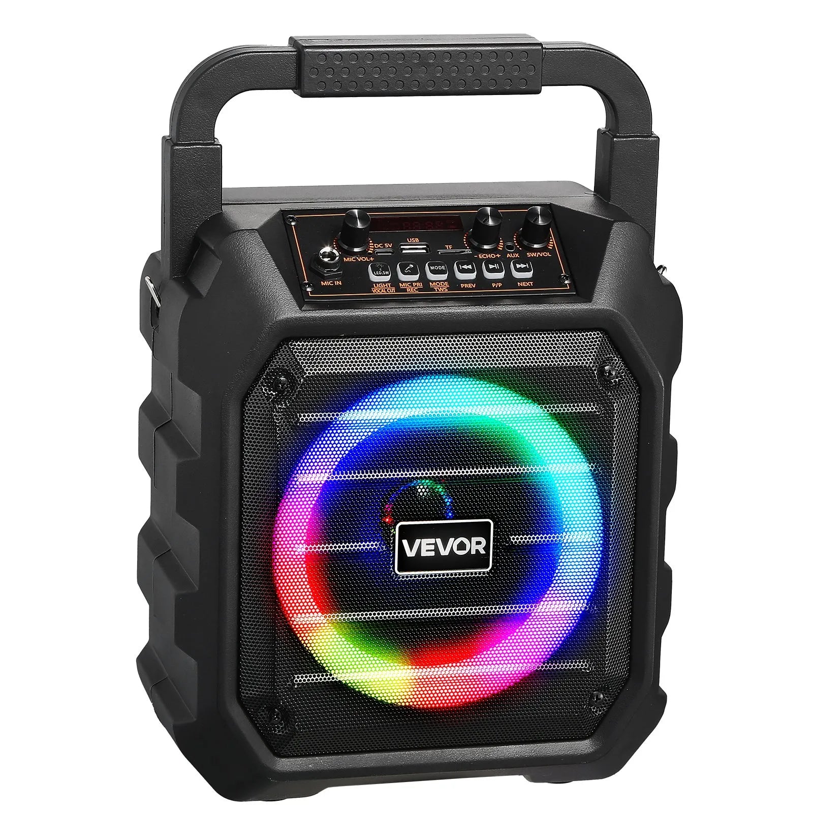 Machine de karaoké pour adultes, 20 W, enceinte Bluetooth portable de 6,5 pouces avec 2 microphones sans fil, lumière LED,