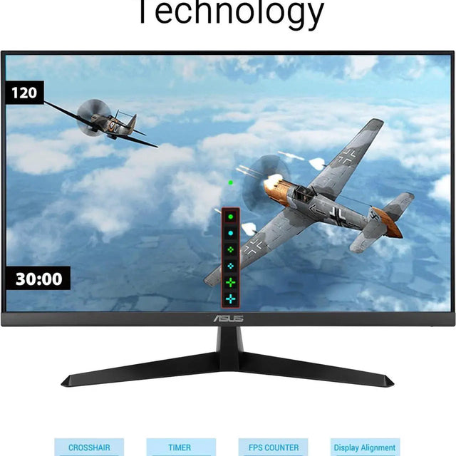 ASUS 27" Full HD 1080p 120 Hz IPS avec AMD Adaptive Sync, temps de réponse 1 ms, Eye Care Plus, filtre de lumière bleue et technologie anti-scintillement, idéal pour le travail et les jeux (VY279HGR)