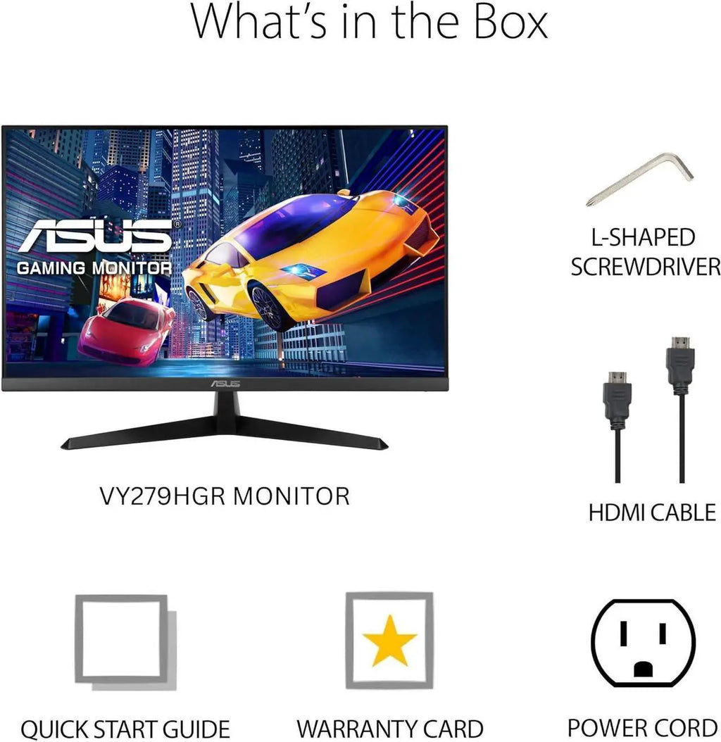 ASUS 27" Full HD 1080p 120 Hz IPS avec AMD Adaptive Sync, temps de réponse 1 ms, Eye Care Plus, filtre de lumière bleue et technologie anti-scintillement, idéal pour le travail et les jeux (VY279HGR)