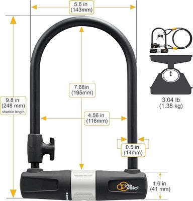 Via Velo Antivol en U avec câble – Antivol en U robuste pour vélo