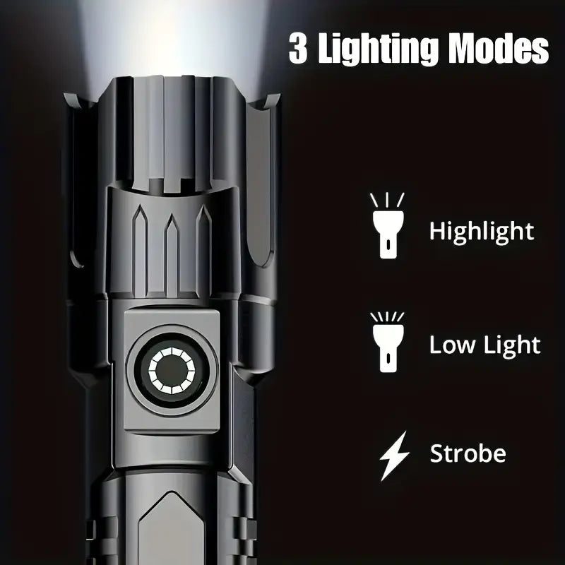 Lumineuse Rechargeable, 3 Modes d'Eclairage, Stroboscope Haut-Bas, 5.12 pouces, Câble USB Inclus, Idéale pour les Aventures en Plein Air