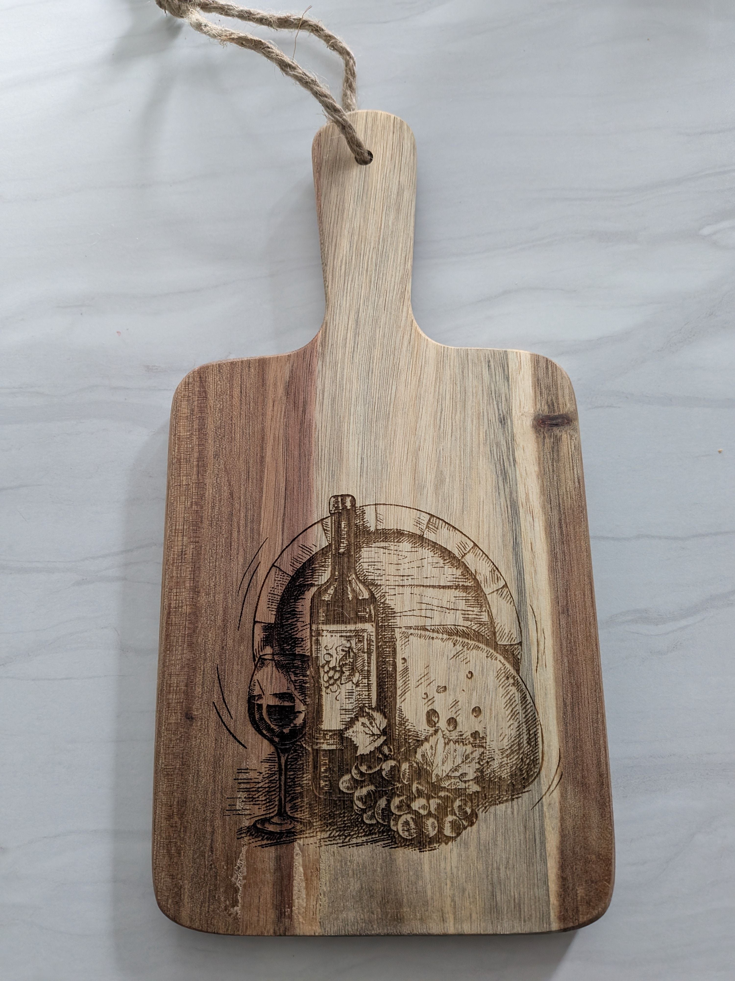 planches à découper en bois d'acacia avec poignées, planches à fromage planches
