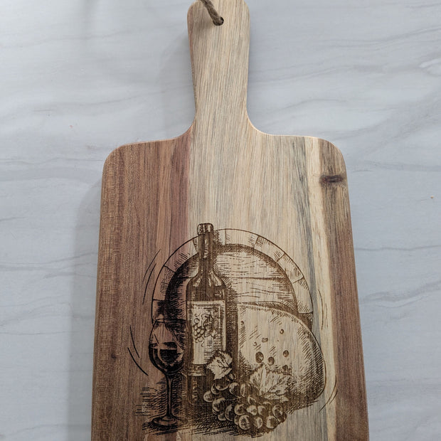 planches à découper en bois d'acacia avec poignées, planches à fromage planches