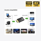 adaptateurs DisplayPort vers HDMI plaqué or [mâle] vers HDMI 1080p [femelle]
