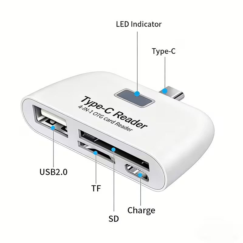 Mini Lecteur Multifonction Portable, Plug-and-Play, Adaptateur de Transfert de D