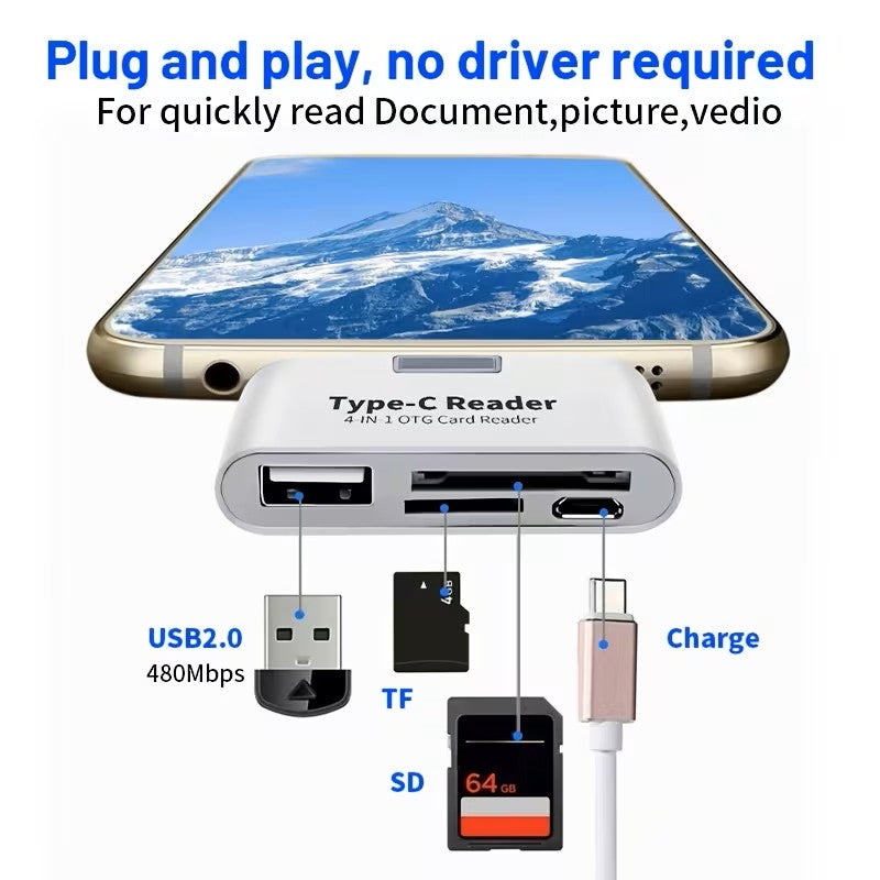 Mini Lecteur Multifonction Portable, Plug-and-Play, Adaptateur de Transfert de D