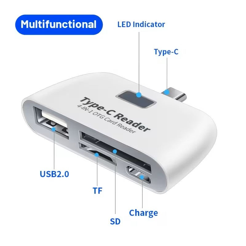 Mini Lecteur Multifonction Portable, Plug-and-Play, Adaptateur de Transfert de D