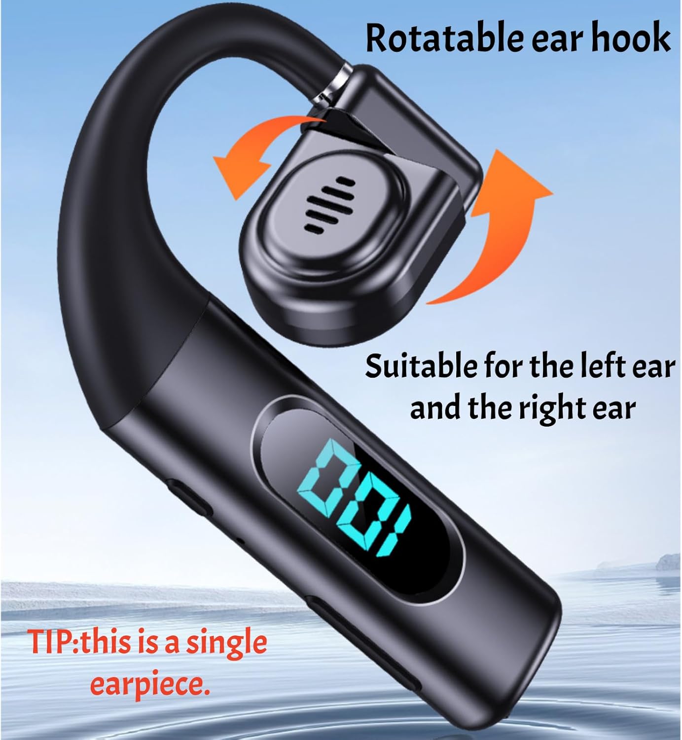 Casque à oreilles ouvertes, Bluetooth 5.3 unique, microphone antibruit