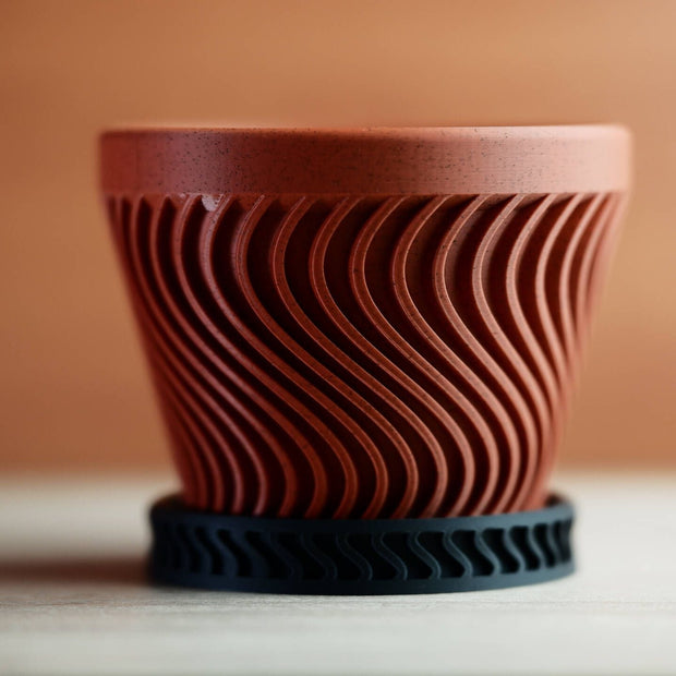 Pot avec assiette