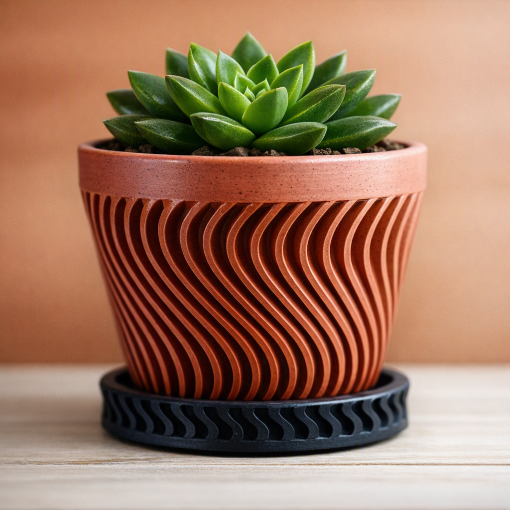 Pot avec assiette