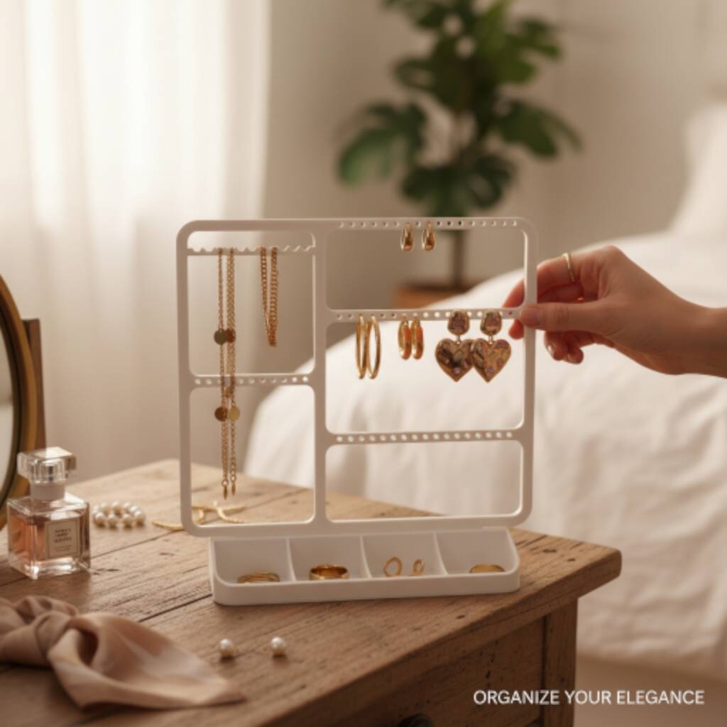 Organisateur de bijoux pour boucles d’oreilles, bagues et colliers