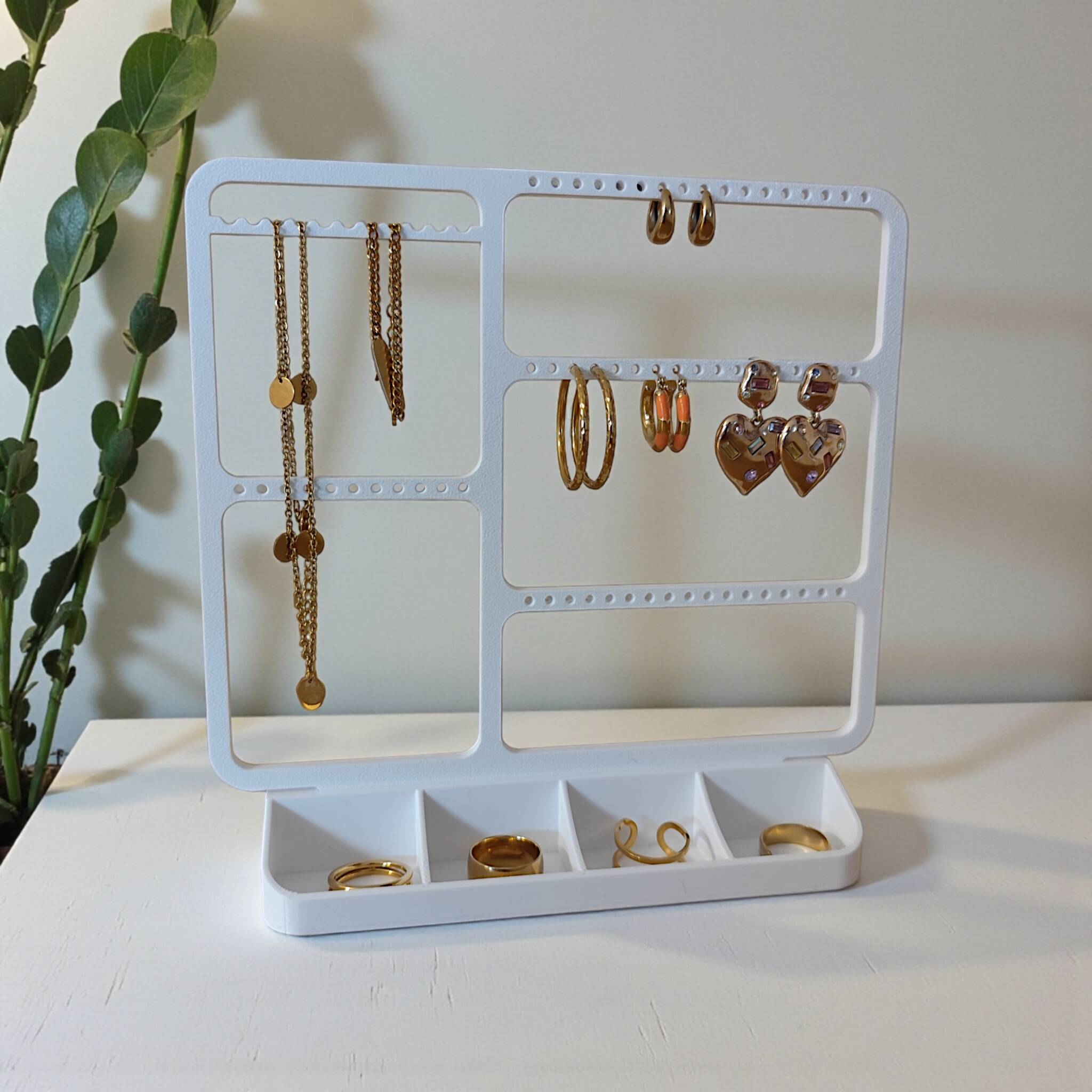 Organisateur de bijoux pour boucles d’oreilles, bagues et colliers