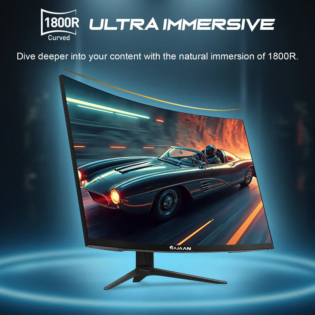 Moniteur de jeu incurvé HAJAAN 27 pouces FHD avec rétroéclairage RGB - Taux de rafraîchissement de 200 Hz | Dalle VA avec support mural | Ports HDMI, DP et USB - (X2725C)