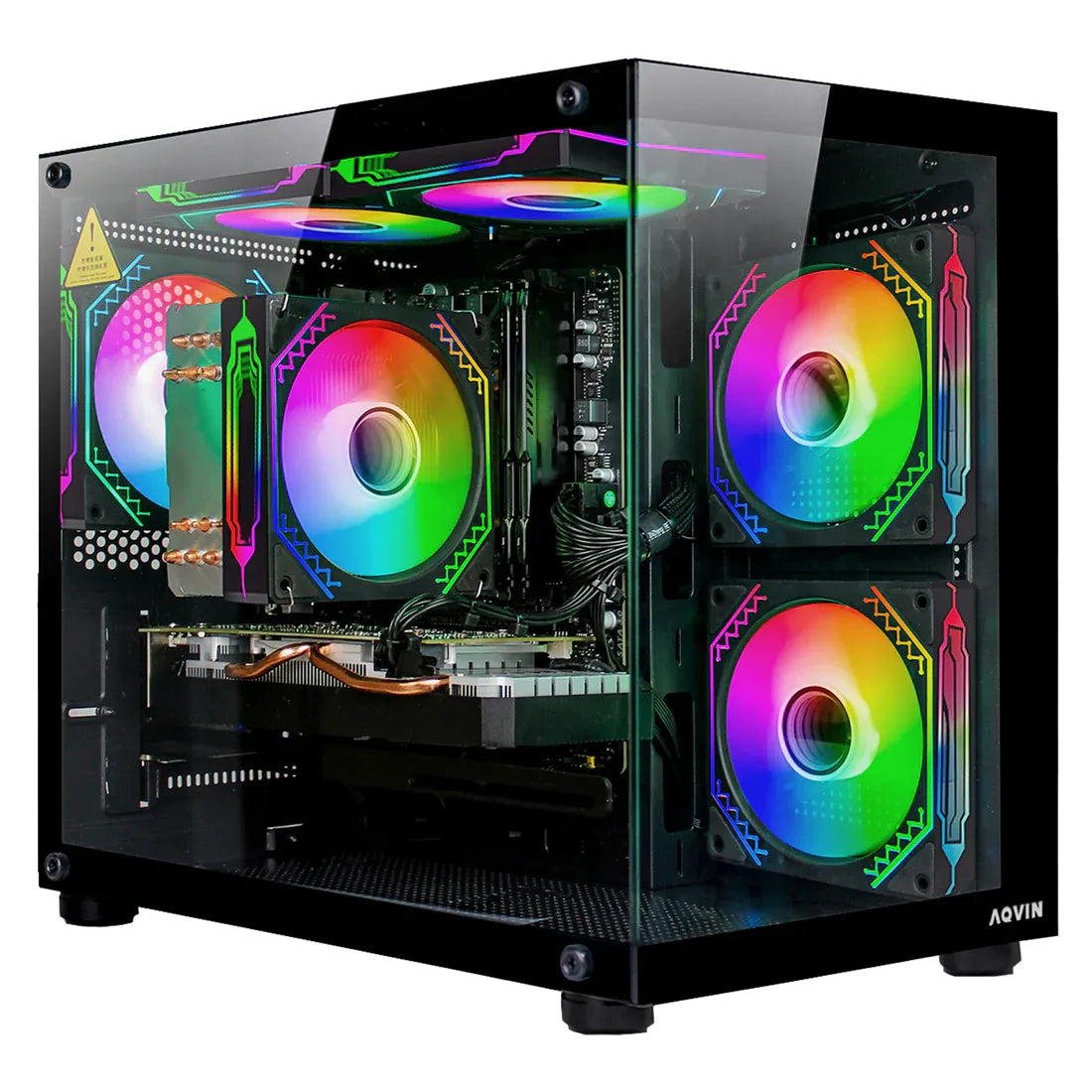 PC de jeu AQVIN NEON sous Windows 11 Pro Mini - Carte graphique NVIDIA GeForce