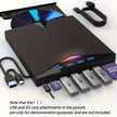 Lecteur et graveur CD/DVD portable - Clé USB C externe avec lecteur de carte SD, Hub USB 3.0 Type C