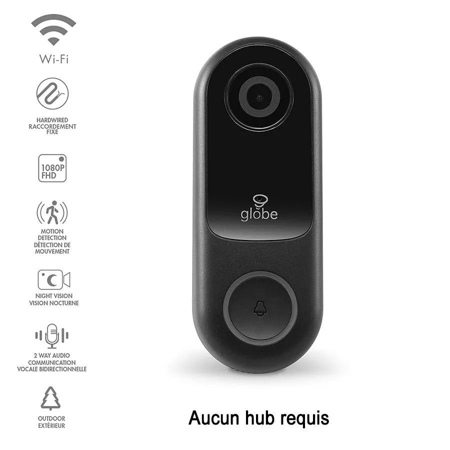 Sonnette caméra Wi-Fi GLOBE avec détecteur de mouvement - HD image 0