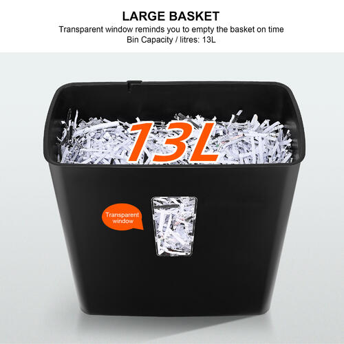 Destructeur coupe croisée 8 feuilles papier et cartes de crédit avec bac 13L image 4