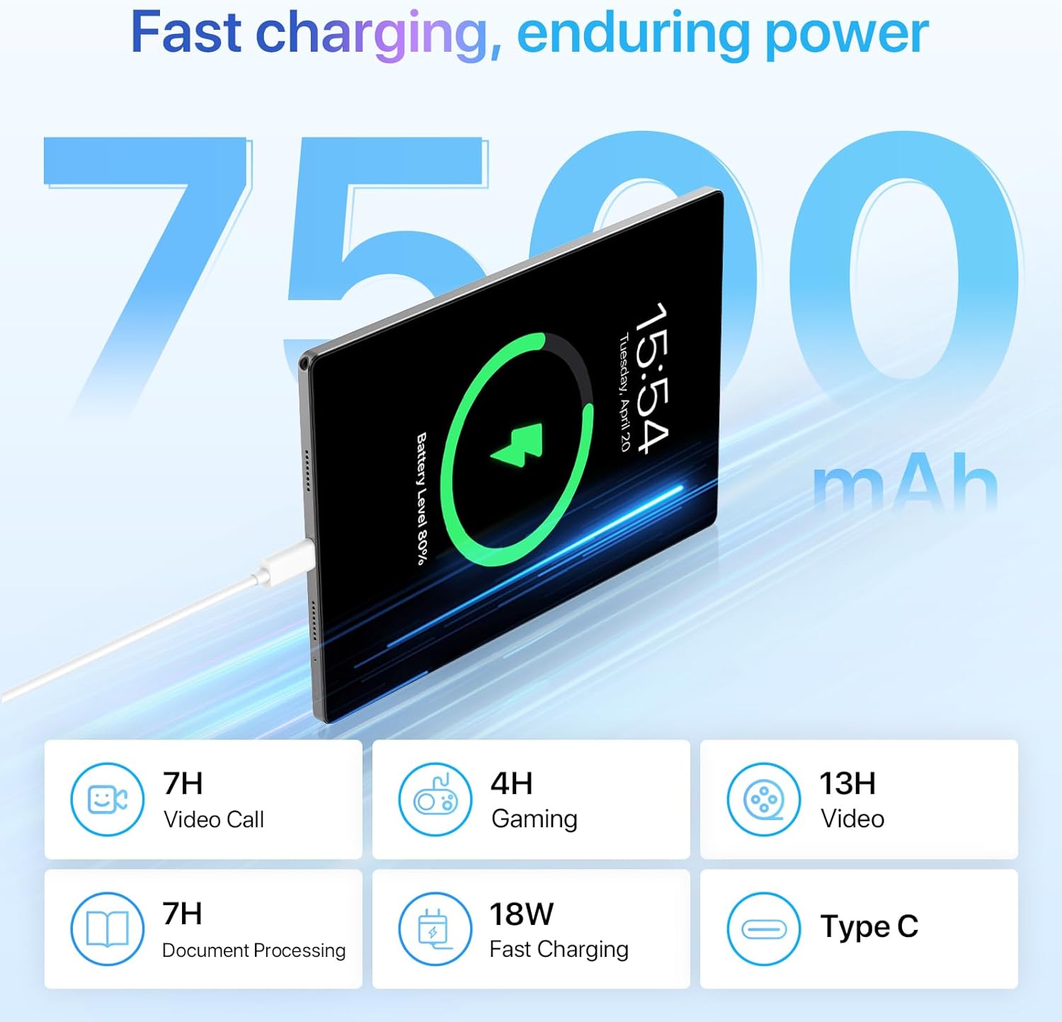 UMIDIGI Tablette A13 Tab Android 13, (8 + 8) Go de RAM + 128 Go image 5