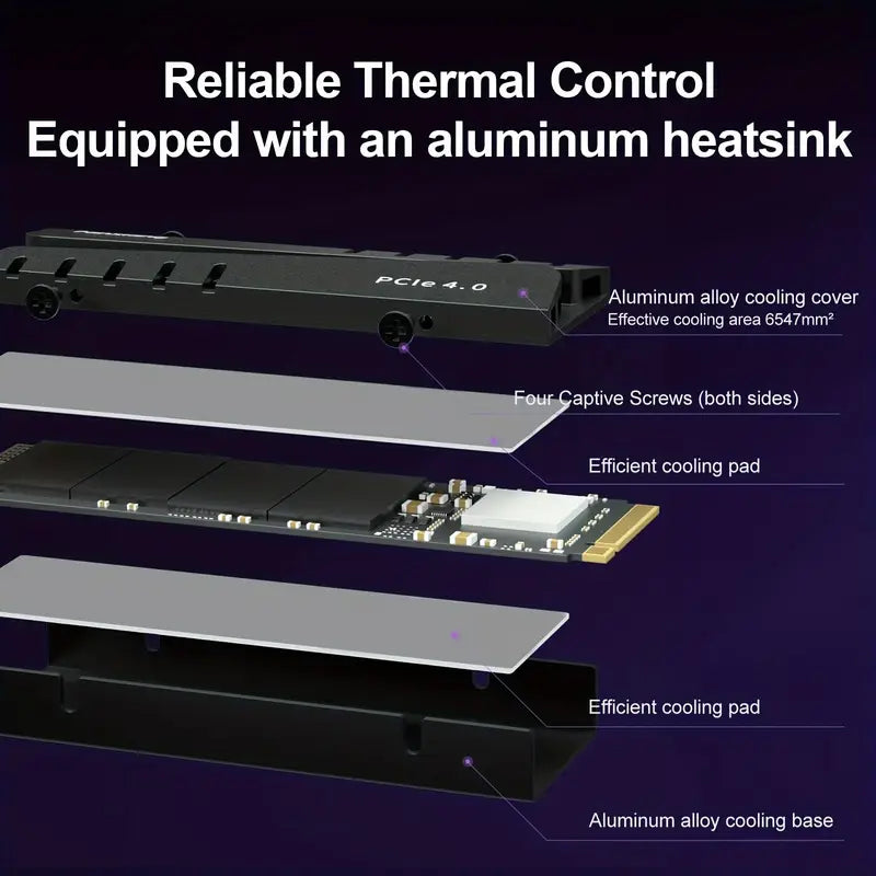 EDILOCA EN855 SSD de jeu interne avec dissipateur thermique PCIe Gen4, jusqu'à 7400 Mo/s, NVMe M.2 2280, mémoire flash 3D TLC NAND, cache DRAM configurable, compatible avec PS5 et PC
