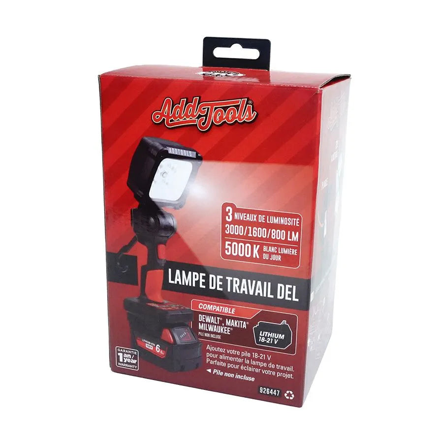 Lampe de travail DEL portative à batterie 18-21 V ADDTOOLS