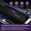 EDILOCA EN855 SSD de jeu interne avec dissipateur thermique PCIe Gen4, jusqu'à 7400 Mo/s, NVMe M.2 2280, mémoire flash 3D TLC NAND, cache DRAM configurable, compatible avec PS5 et PC